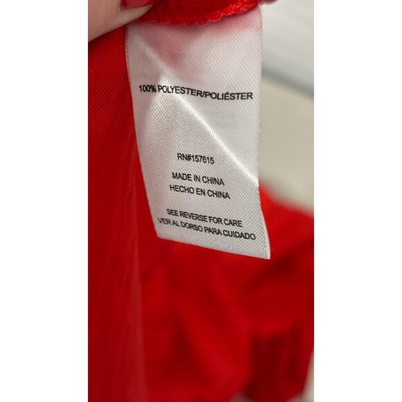 Tahari Arthur S Levine Short Sleeve Tiered Mini Dress Poppy Red Womens Small New - Picture 11 of 11